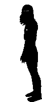 a silhouette of a person with a beard and long hair
