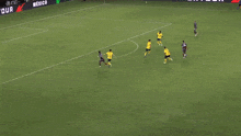 soccer players on a field with a sign that says sept 7th