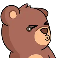 a brown teddy bear wearing a pair of headphones with the letters a and b on it