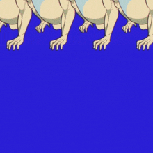 a bunch of frogs with leaves on their heads are crawling on a blue background
