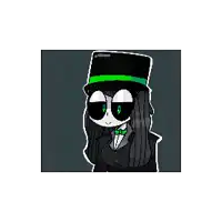 a cartoon drawing of a girl wearing a top hat and sunglasses