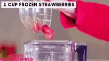 pour pouring pouring strawberry strawberry blender