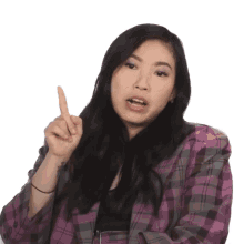 thats a fact point out pointing checkered shirt awkwafina