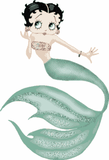 mermaid betty boop glittery sexy green