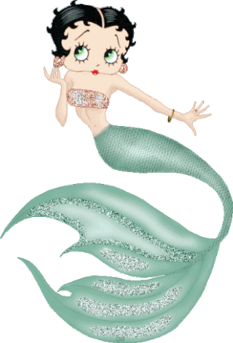 Mermaid Betty Boop Sticker - Mermaid Betty Boop Glittery Stickers