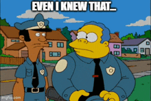 two police officers from the simpsons are standing next to each other