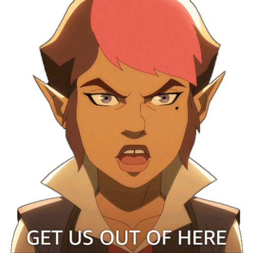 Get Us Out Of Here Kaylie Sticker - Get Us Out Of Here Kaylie The Legend Of Vox Machina Stickers