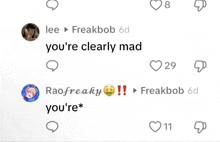 a screenshot of a conversation between lee and raofreaky