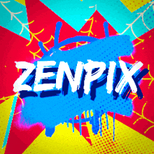 the word zenpix is written on a blue background