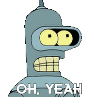 Oh Yeah Bender Sticker - Oh Yeah Bender Futurama Stickers