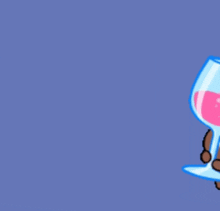 a rabbit and a bear toasting with wine glasses with hearts coming out of them