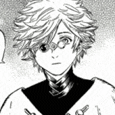 a black and white drawing of a boy wearing glasses and a black shirt .