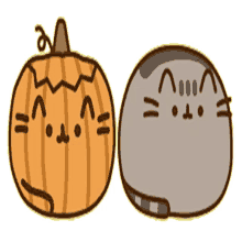 pusheen pumpkin happy halloween cat cute