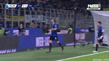 a soccer game between inter and fio is being played