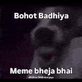 a picture of a dog with the caption bohot badhiya meme bheja hai