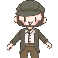 a cartoon of a man with a beard wearing a hat