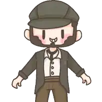 a cartoon of a man with a beard wearing a hat