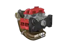 a drawing of a car engine with a hose that says just go on it