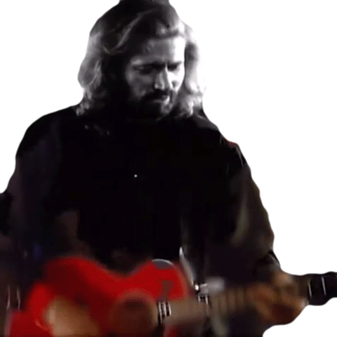 Playing Guitar Barry Gibb Sticker