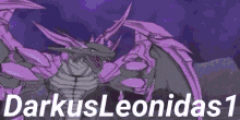 a purple and black dragon with the name darkus leonidas 1