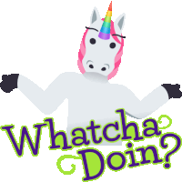 Whatcha Doin Unicorn Life Sticker - Whatcha Doin Unicorn Life Joypixels Stickers