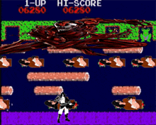 a video game has a score of 06250 and a score of 1 up