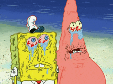 spongebob and patrick from spongebob squarepants crying