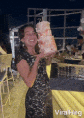 A Cake Falls On The Woman'S Face Viralhog GIF - A Cake Falls On The Woman'S Face Viralhog The Cake Loses Its Balance And Falls On The Woman'S Face GIFs