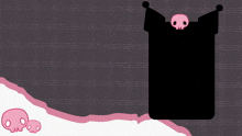 a poster that says be right back with a pink skull on it