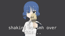 a cartoon of a girl holding a smh microphone