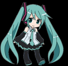 a drawing of hatsune miku with headphones on