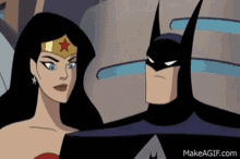 Wonder Woman Batman GIF - Wonder Woman Batman Kiss GIFs