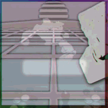a picture of a shoe with a purple and blue frame