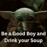 Good Boy Grogu Drink Soup GIF - Good Boy Grogu Drink Soup GIFs