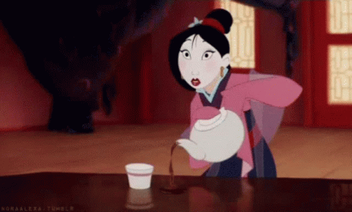 Mulan pouring tea