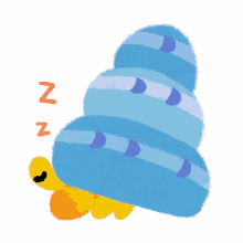 sleepy hermit crab asleep sleepy zzzz pikaole