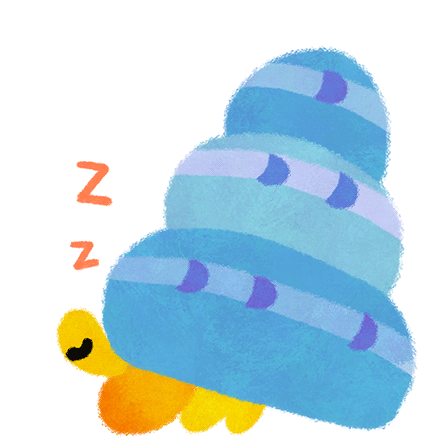 Sleepy Hermit Crab Asleep Sticker - Sleepy Hermit Crab Asleep Sleepy Stickers
