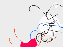 a drawing of a person with a red mouth and a white circle in the background that says kinemaster on the bottom