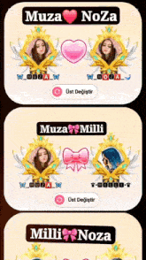 a screenshot of a game with the names muza noza milli noza