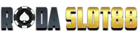 a logo for roda slot888 with a spade in the center