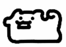 a black and white drawing of a cat with a smiley face .