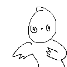 a black and white drawing of a person with a speech bubble in korean .