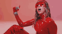 Miley Cyrus Sing GIF - Miley Cyrus Sing Red Clothes GIFs