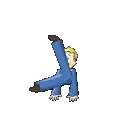 a pixel art drawing of a man doing a handstand .