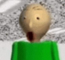 a close up of a cartoon character 's face with a surprised look on his face .