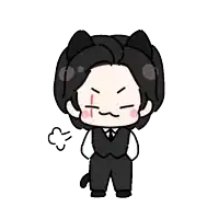 a cartoon drawing of a man with cat ears making a funny face