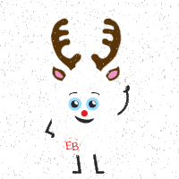 Reindeer Snowing Sticker