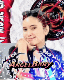 a picture of a girl with the name angelbaby written on it