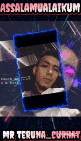 a picture of a man with the words assalamualaikum on top