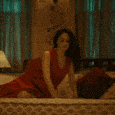 Sandeepa Dhar Pose GIF - Sandeepa Dhar Pose Red Dress GIFs